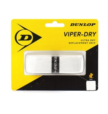 Punho de tênis Dunlop TAC Viper-Dry almofada overgrip sensação seca 1,8 mm branco 613254 - Imagem 1 de 4