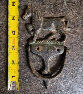 Antique 1940s Horse Western Theme Cast Iron Door Knocker Very Nice  - Image 1 of 4