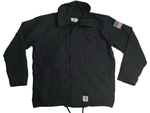 Tyndale Flame Resistant Jacket Mens L Navy Blue Heavyweight Full Zip USA Patches - Picture 1 of 11