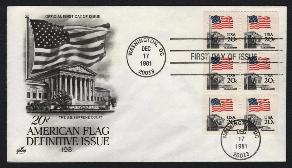 #1896a 20c Flag Over Supreme Court, Art Craft FDC **ANY 5=FREE SHIPPING** - Image 1 of 1