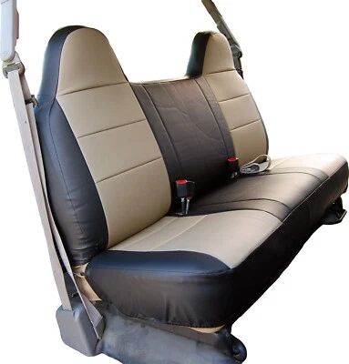 FUNDAS DE ASIENTO DE BANCO NEGRAS/BEIGE PARA FORD F-150 IGGEE S. CUERO A MEDIDA Foto 1 de 4