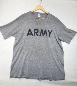Vintage 90s Jerzees Army Tee Single Stitch Shirt Men's Size XXL Tactical Gray - Picture 1 of 8