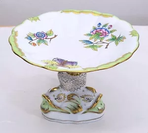 Plato de caramelo pedestal ornamental para peces delfines Herend Queen Victoria 7557/VBO 537 - Imagen 1 de 7
