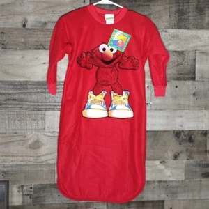 NWT Kids Vintage 90's Red Sesame Street Elmo Soft Oversized Sleeper Tee - Size 6 - Picture 1 of 6