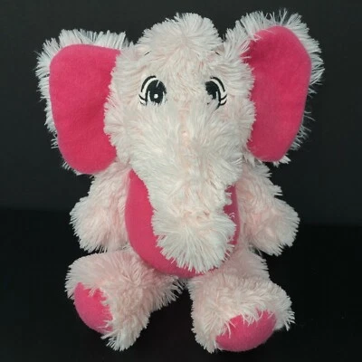 Carrusel Softoys 2 Tonos Rosa Elefante Peluche Peludo Ojos Cosidos Foto 1 de 4