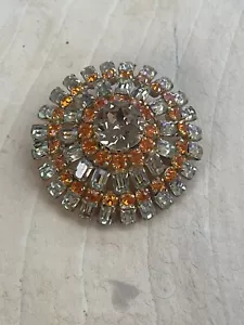 Ancienne broche fantaisie en verre strass vintage 1950 - Foto 1 di 3