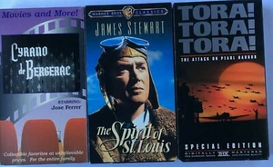 VHS Lot War Tora! Tora! Tora!, The Spirit of Saint Louis, Cyrano De Bergerac  - Picture 1 of 7