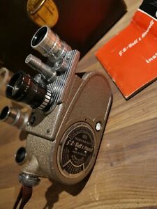 Vintage Bell & Howell, 605 Double Run 8mm Clockwork Cine Camera with extra lens