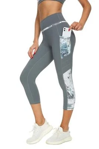Women's Capri Yoga Pants Exercise Running Workout Leggings with Pockets XS 027 - Picture 1 of 7