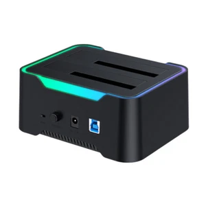 USB 3.0 To SATA Hard Drive Dock Dual Bay for 2.5/ 3.5inch HDD SSD - Afbeelding 1 van 12