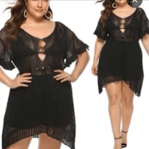 Dorado Womens Crochet Hollow Out Bikini Cover-Up Beach Dress Black One Size NWT - Picture 1 of 9