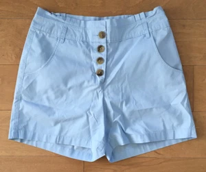 Original Penguin Women’s Light Blue Shorts Button Up Size 2 - Picture 1 of 4