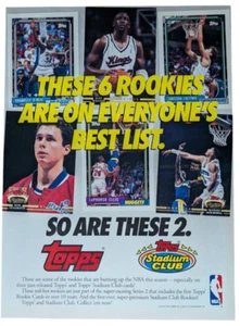 1993 Topps Stadium Club Basketball Set Shaquille O'Neal Original PRINT AD ~8x11" - Picture 1 of 2