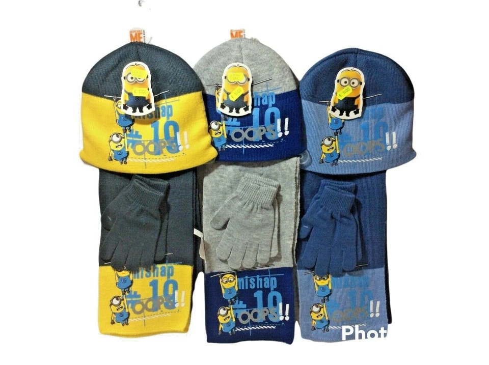 CATTIVISSIMO ME MINIONS SET SCIARPA GUANTI CAPPELLO SCARF HAT AND GLOVES MINION - Immagine 1 di 1
