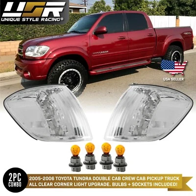 JDM CLEAR Corner Light For 05-06 Toyota Tundra Double Cab Crew Cab Pickup Truck - Image 1 of 4