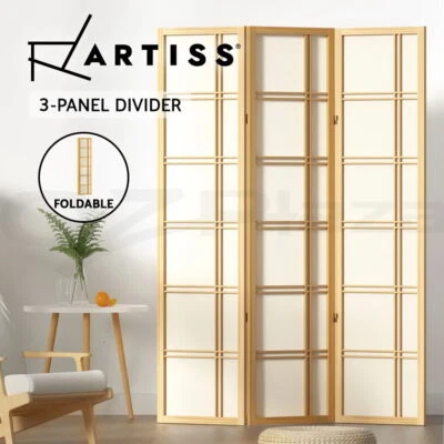 Artiss 3 Panel Room Divider Screen Partition Privacy Wood Stand Nova Natural - image 1 of 4