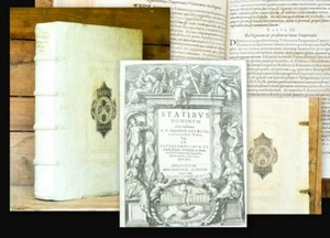 1613 Wappen-Einband Jesuitica Busaeus Buys De statibus hominum liber posthumus - Picture 1 of 1