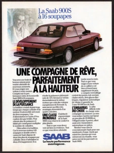 1986 SAAB 900 S Vintage Original Print AD - Red car photo French Canada - Picture 1 of 1