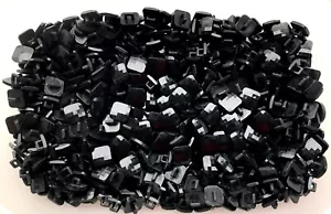 Buttons 12mm Square 15mm Diag Black Polished Sparkle Small Shank Button BB25 - Picture 1 of 24