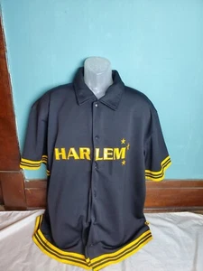 Asphalt Starter Snap Button Embroidered Harlem Jersey Shirt Men's Large L 42-44 - Picture 1 of 9