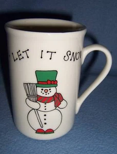 Christmas SNOWMAN MUG LET IT SNOW International Silver - Picture 1 of 2