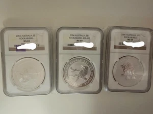 2002,2004,2006 1oz kookaburra key date coin NGC MS 69(total 3coins) - Picture 1 of 4