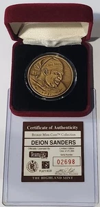 Highland Mint Bronze Mint-Coin Collection Deion Sanders COA #2698/25000 - Picture 1 of 3