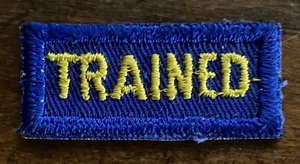 Vintage Trained Cub Scout Leader Strip Blue 1950-60s Yellow Letters Unused 1.75" - Picture 1 of 2