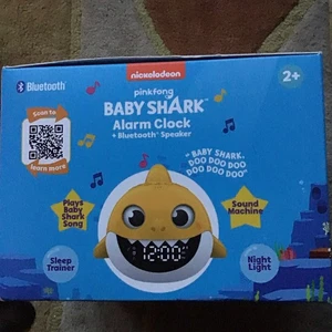 Baby Shark Nickelodeon Pinkfong Baby Shark Alarm Clock Bluetooth Speaker . - Picture 1 of 4