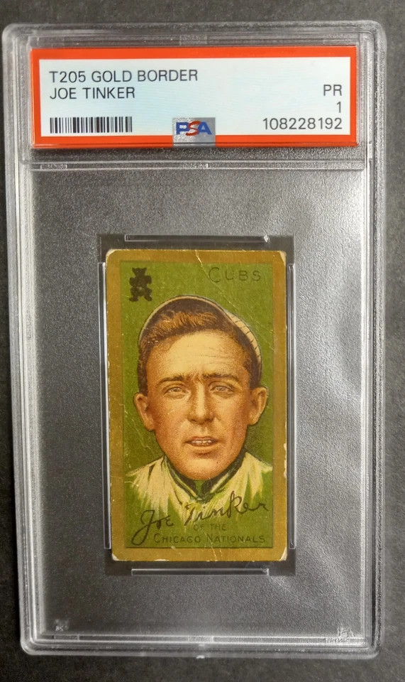 1911 T205 Gold Border - Joe Tinker - HOF - Hassan - PSA 1 PR - Image 1 of 2