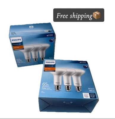 PHILIPS 65W Equivalent BR30 Dimmable E26 LED Light Bulb Soft White 2700K(6-pk)… - Image 1 of 3