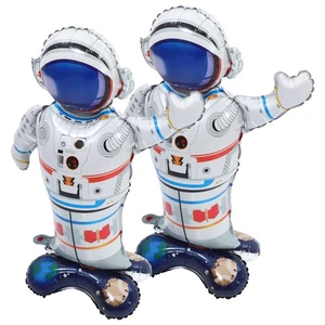 2 Pcs Astronaut Balloon Cartoon Balloons Birthday Party Decoration - Picture 1 of 12