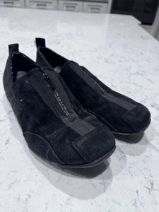 Merrell BARRADO Mocs Womens Sz 10 Black Nubuck Leather Barefoot Zipper Flats BH - Picture 1 of 7
