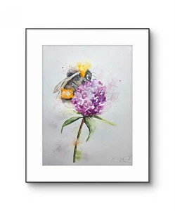 ORIGINAL watercolour painting, THISTLE signed Elle Smith Art, Fine Art, florals - Picture 1 of 6