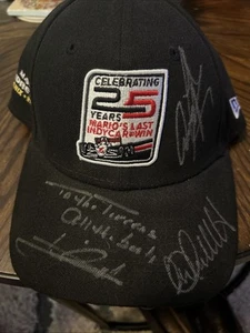 RARE Mario Andretti 25 Year Last Indy Win Hat Autographed, Mario, Marco + More! - Picture 1 of 7