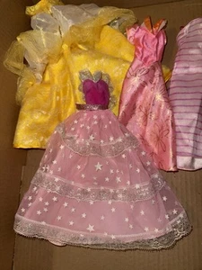 Barbie Doll Size Dress Gown Belle Pink Stripes Stars Lot - Picture 1 of 9