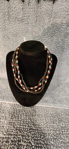 Necklace 4pc, 18", NWT, Wooden Beads, Black,green Yellow, Red. #5 - Picture 1 of 3