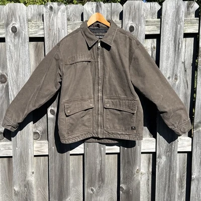 Dri-Duck Flint Boulder Cloth Jacket Men Large Brown Canvas Quilt Lining Workwear - Image 1 of 4