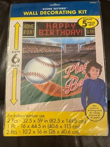 Scene Setters Wall Decorating Kit - Baseball Happy Birthday - Picture 1 of 2