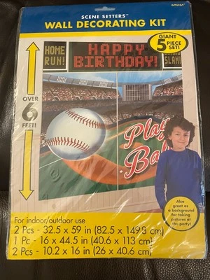 Scene Setters Wall Decorating Kit - Baseball Happy Birthday - Image 1 of 2