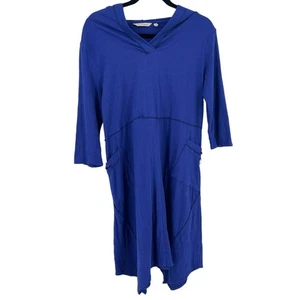 Soft Surroundings Blue Hooded Gauzy Dress Size XS Pockets Artsy Lagenlook - Picture 1 of 6