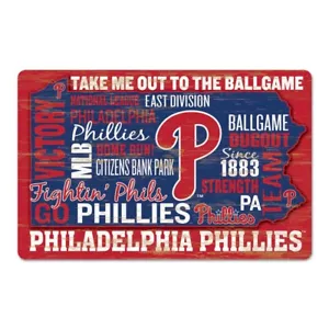 PHILADELPHIA PHILLIES FIGHTIN PHILS WORDAGE WOOD SIGN 11"X17'' NEW WINCRAFT - Picture 1 of 1