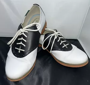 Eastland Women's 9.5 Sadie Oxford Black & White Saddle Shoes Memory Foam Leather - Picture 1 of 12