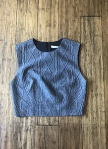 Blusa para mujer Alice + Olivia Top Klynn gris tejido con cable talla 10 nueva con etiquetas venta al por menor $220 - Imagen 1 de 5