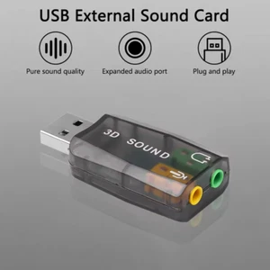 Scheda audio esterna USB 2 canali 2.0 5.1 virtuale 3D sound adattatore digitale - Foto 1 di 4