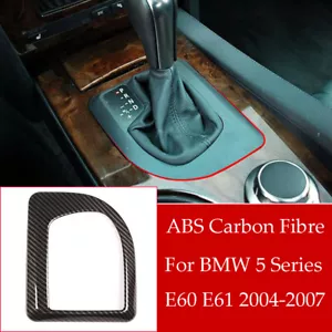 1×Carbon Fiber ABS Gear Shift Panel Cover Fit For BMW 5 Series E60 E61 2004-2007 - Foto 1 di 11