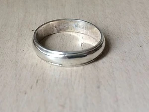 Vintage Sterling Silber .925 Ehering Ring mit gefrästem Rand Gr. 6 - Bild 1 von 4