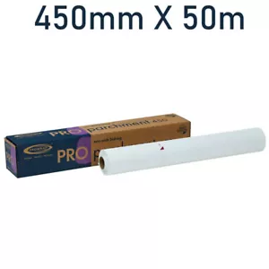 Baking Parchment Cutter box 450mm X 50m Greaseproof Paper Prowrap Non Stick 18" - Picture 1 of 2