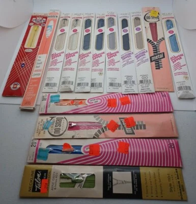 Zippers Sewing Vintage Polyester Talon JP Coat, Spun Dee & Coats Metal Lot of 15 - Image 1 of 4