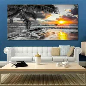 Sunrise Seascape Scenery Canvas Painting Canvas Prints Wall Art Home Decor Mural - Picture 1 of 4